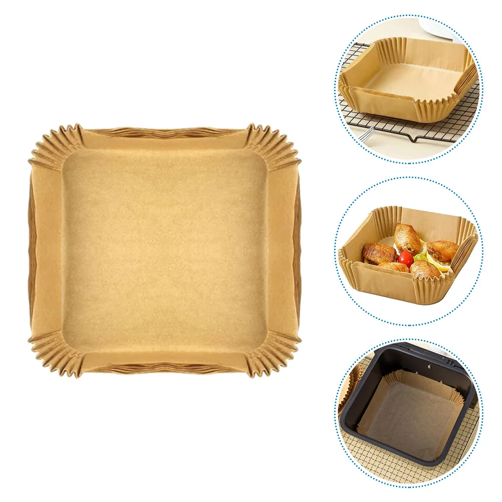 

80 Sheets Air Fryer Paper Steamer Insert Pot Silicone Air Fryer Liner Food Air Fryer Pot Liner Silicone Paper Air Fryer Pad