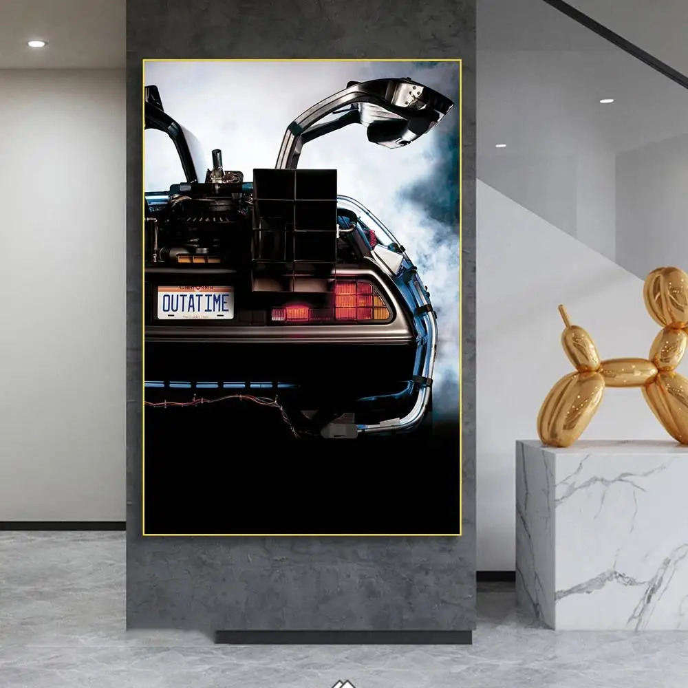 Фото Классические заколки для фильмов «Назад в будущее» Delorean Time Machine, печать плакатов, домашний декор, скандинавский минималистичный эстетический настенный рисунок №4