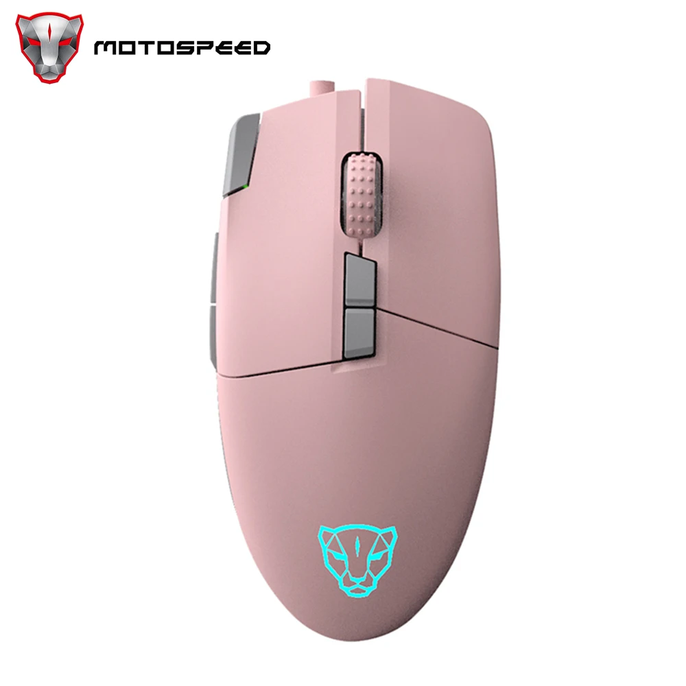 

Motospeed V200 Gaming Mouse USB Wired DPI 5000 8 Keys Backlit Optical Gamer Mice Cute Pink Mouse For PC Laptop Notebook