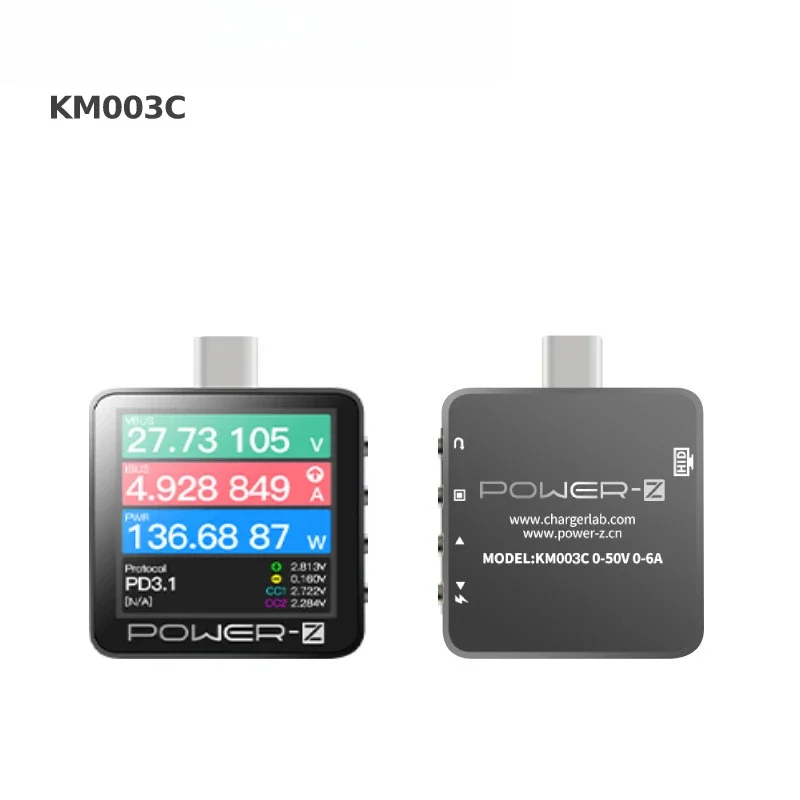 Тестер KM003C PD3.1 48 В диапазон двойной интерфейс Type-C испытательное напряжение тока