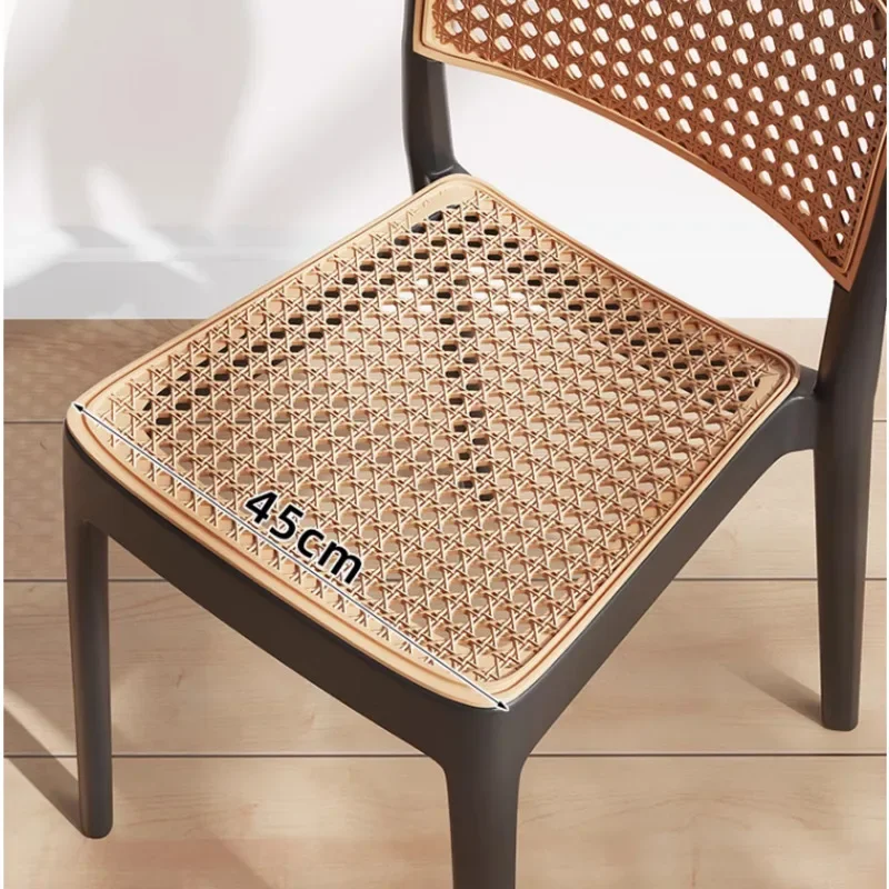 Утолщенные обеденные стулья пластиковый стул из искусственного ротанга для