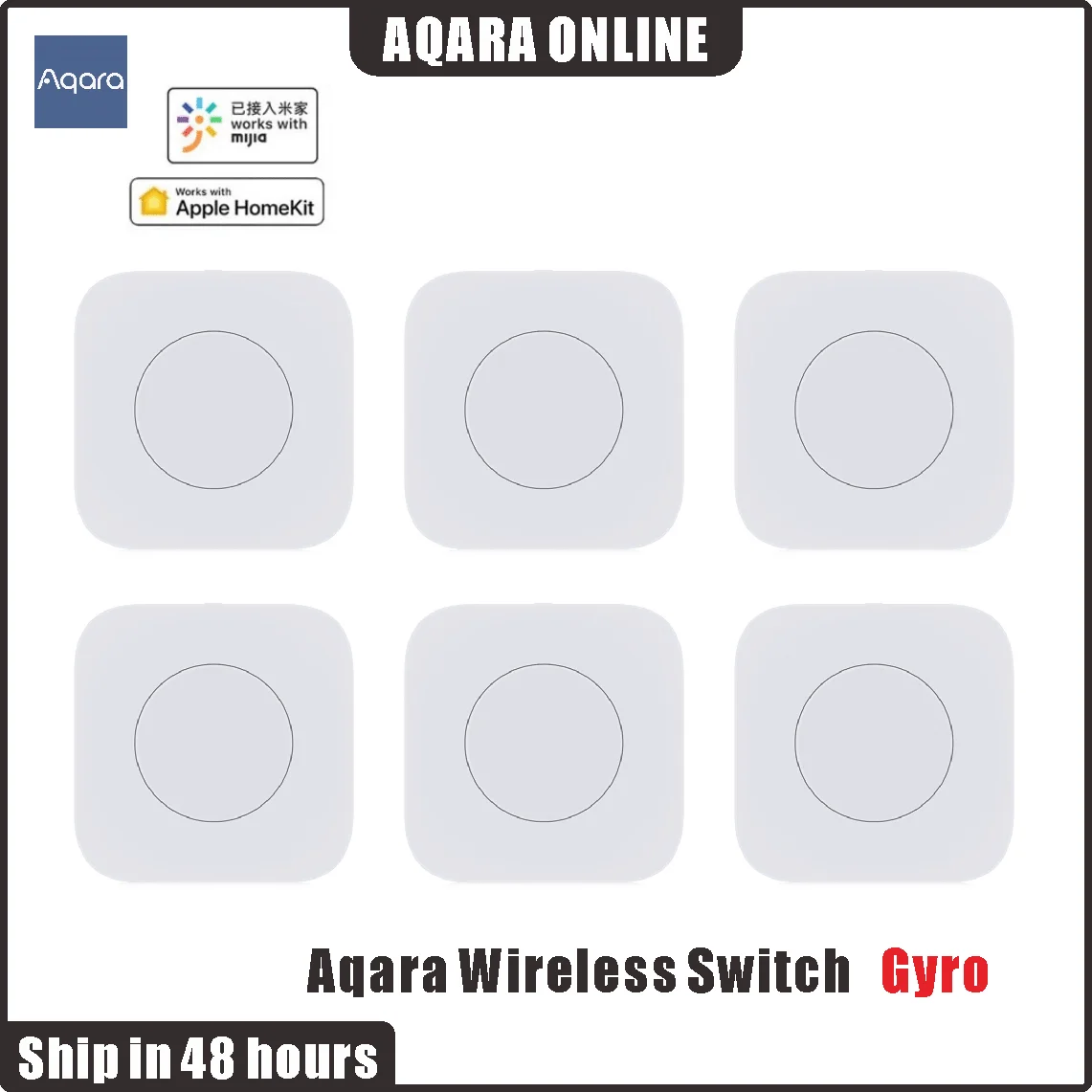 

Aqara Smart Wireless Switch Gryo Key Intelligent Application Remote Control ZigBee Wireless Biult in Gyro for mi home App