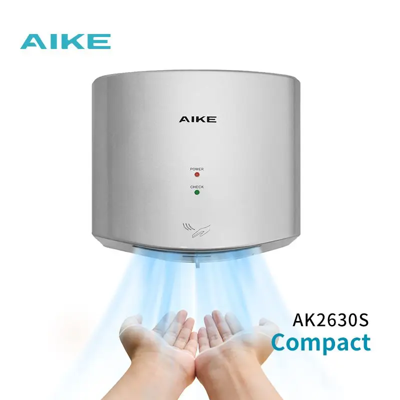 AIKE Bathroom Hands Dryer Wall Mounted Automatic High Speed Hands Dryer Commercial Smart Sensor Hands Drying Machine AK2630S