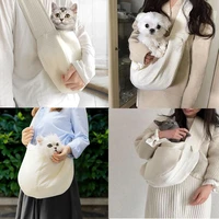 pet canvas handbag outdoor cat bag travel kitten puppy carrier portable wide breathable washable shoulder straps dog tote bags