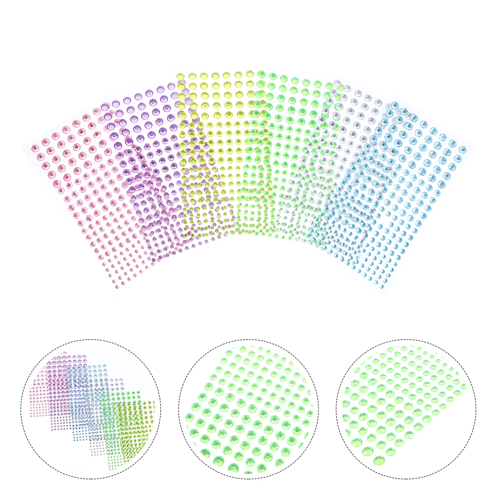 6 листов самоклеящихся наклеек украшений для лица детей стразы драгоценные камни