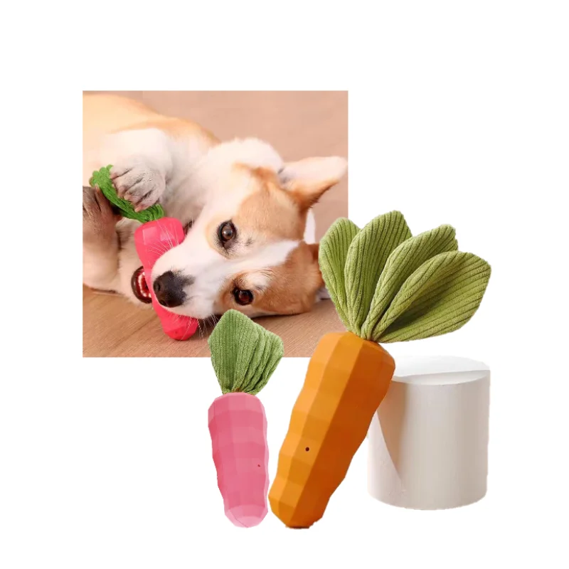 

Pet Dog Toy Interactive Rubber Toys for Small Carrot Shape Puppy Chewing Toys Dog Sound Squeak Toy Tooth Cleaning