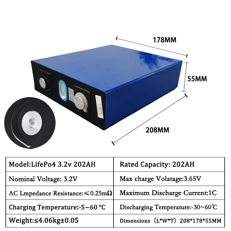 

Литий-ионная аккумуляторная батарея, 3,2 В, 48 В, 4 шт., 6000 А · ч
