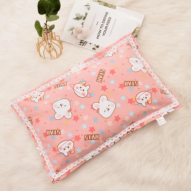 Infant Child Student Pillow Four Seasons Breathable Soft Cotton Pillowcase Cartoon Style Home Single Sleeping Pillow Dust Cover