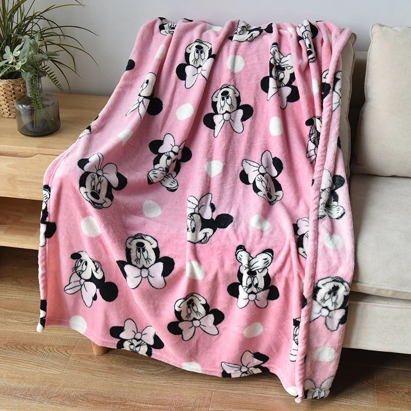 

Disney Cartoon Minnie Mickey Mouse Elsa Princess Throw Blanket Flannel Children Sheet Baby Boy Girl Birthday Gift 95x125cm
