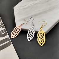 teamer irish celtics knot earrings women simple fashion jewelry silver color stainless steel dangle gold earrings for female