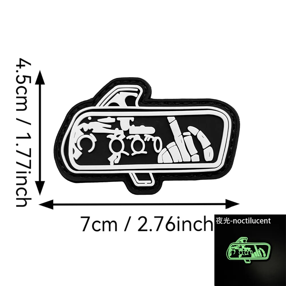 Фото Тактическая нашивка Night Vision Mechanical Finger PVC Morale Patch с креплением на липучке, в стиле ретро-зеркала заднего вида, для рюкзаков и одежды №3