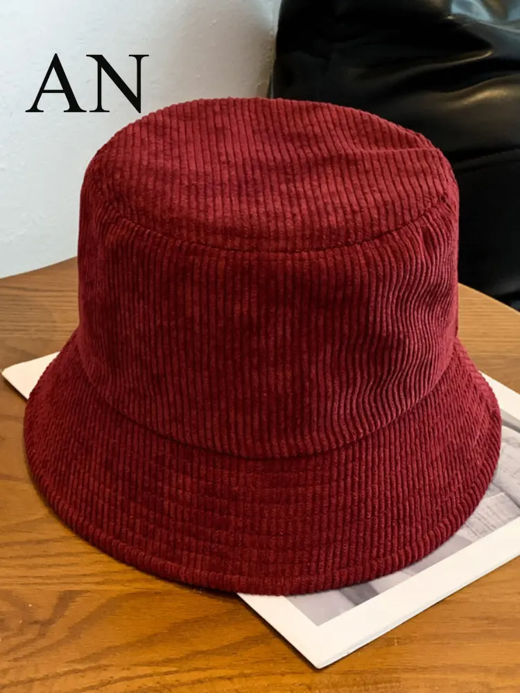 

Новая Вельветовая Рыбацкая шляпа для осени и зимы Корейская версия модная однотонная универсальная термокруглая шляпа Панама женская шляп...