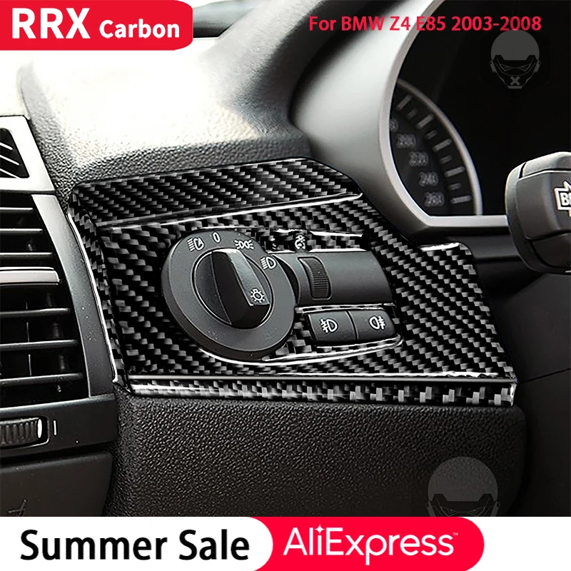 

For BMW Z4 E85 2003 2004 2005 2006 2007 2008 Carbon Fiber Stickers Headlight Switch Button Panel Cover Trim Car Accessories