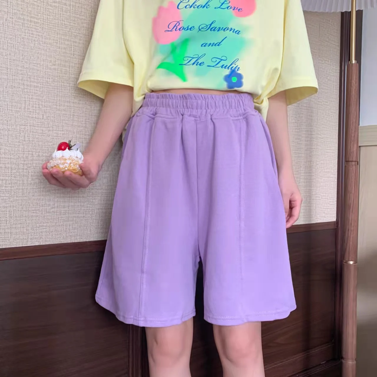 

Шорты мужские/женские винтажные с эластичным поясом, уличная одежда, Свободные повседневные однотонные Короткие штаны с кулиской и большим...