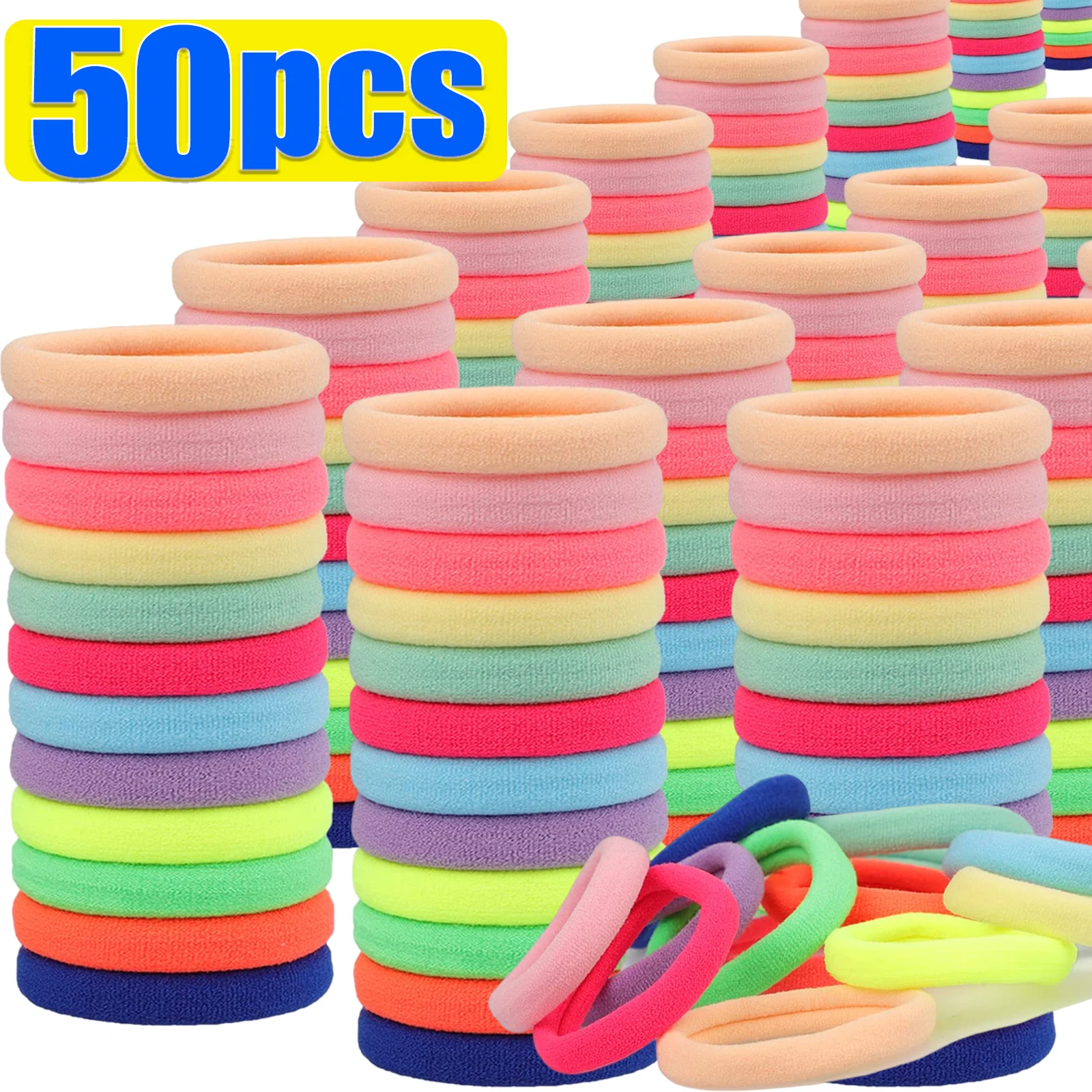 

50 шт., Детские эластичные резинки для волос