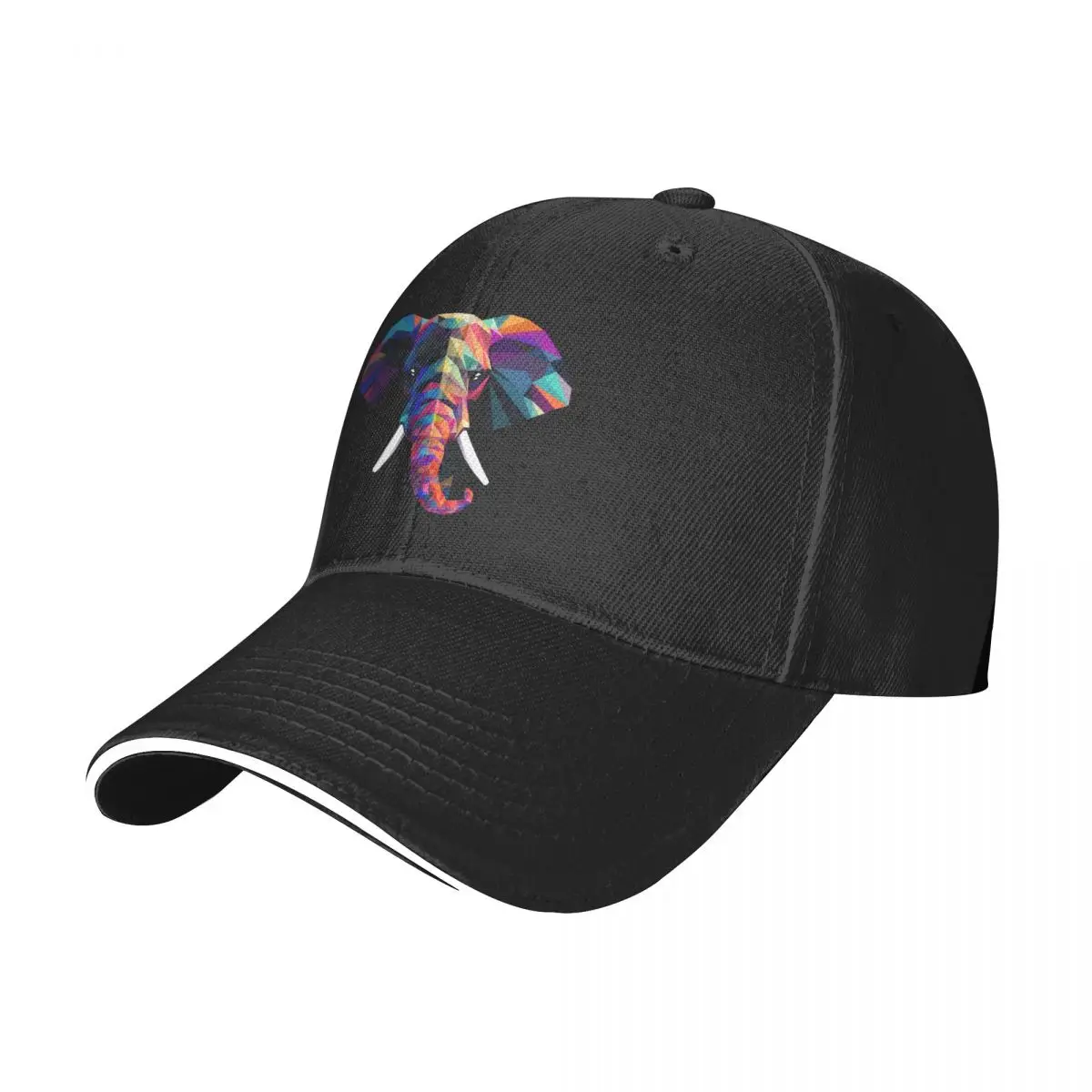 

Elephant Baseball Cap Colorful Geometric Paper Art Women Print Trucker Hat Funny Skate Fashion Snapback Cap