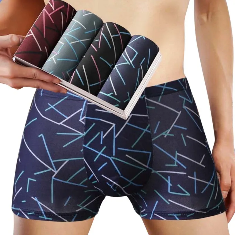 Underwear Men  Brand Mens Underpants Male Panties Breathbale shorts U Convex Pouch Men Printing