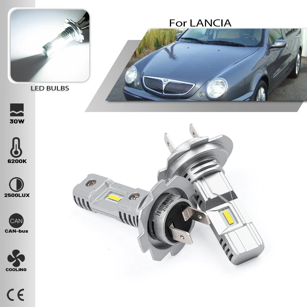 Светодиодные лампы для фар 2 шт. H7 подходят LANCIA LYBRA PHEDRA Y YPSILON DELTA автомобильные фары