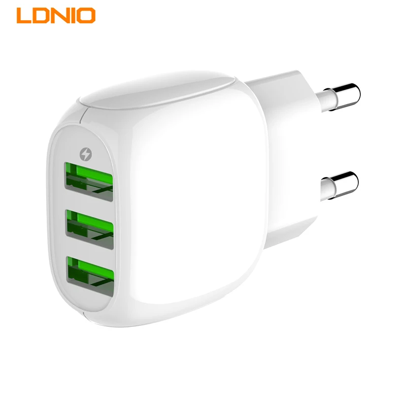 LDNIO A3315 3.1A 15.5W 3Usb EU Speed Fast Charging Wall Charger Adapter Gan Portable Traveling For Iphone 12 13 USB Charger