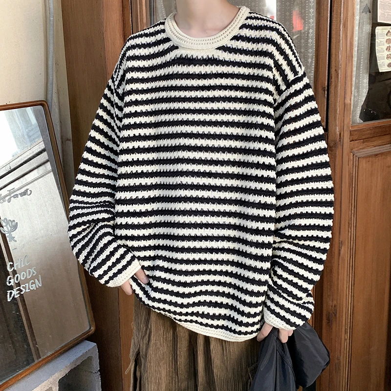 

Fall long-sleeved knitted sweater Men's loose casual top