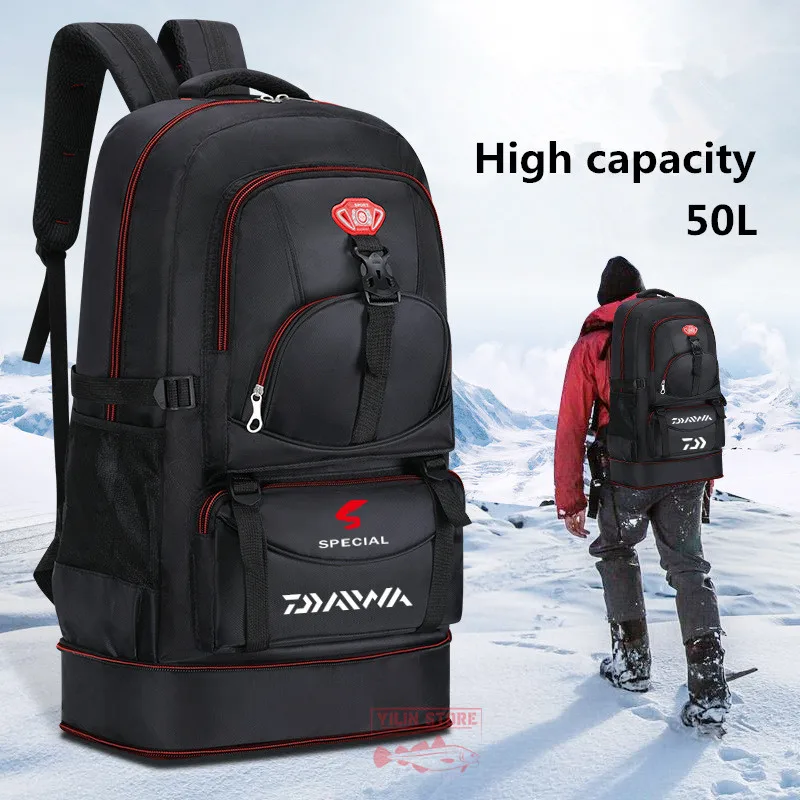 

Рыболовная Сумка Daiwa для активного отдыха, вместительная сумка для кемпинга и скалолазания, водонепроницаемые дорожные рюкзаки, Мужской мн...