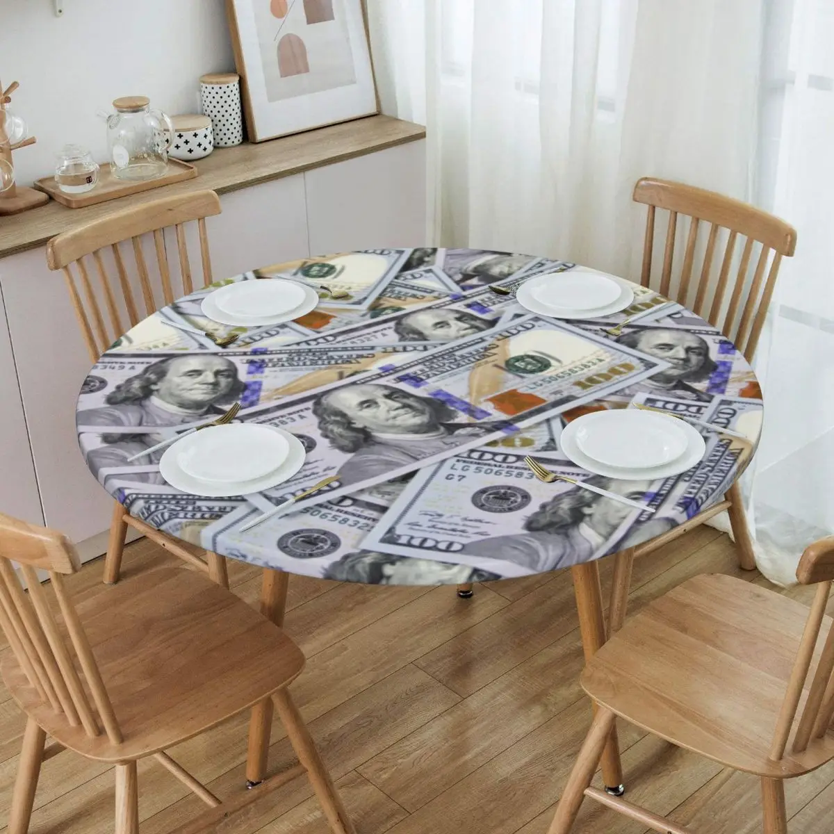 

Круглая скатерть, эластичная ткань для круглого стола 40-44 дюймов, чехлы для монет