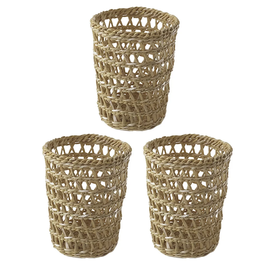 

Cup Holder Sleeve Bottle Woven Rattan Cover Water Drink Coffee Straw Basket Sleevesglass Makeup Handwoven Wicker Brush Insulated