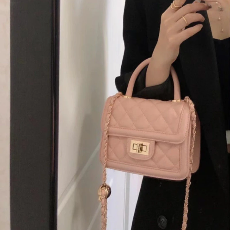 

MBTI Designer Korean Style Shoulder Bag Versatile High Quality Chain Fashion Diamond Lattice Flap Square Handbag Trend Purse