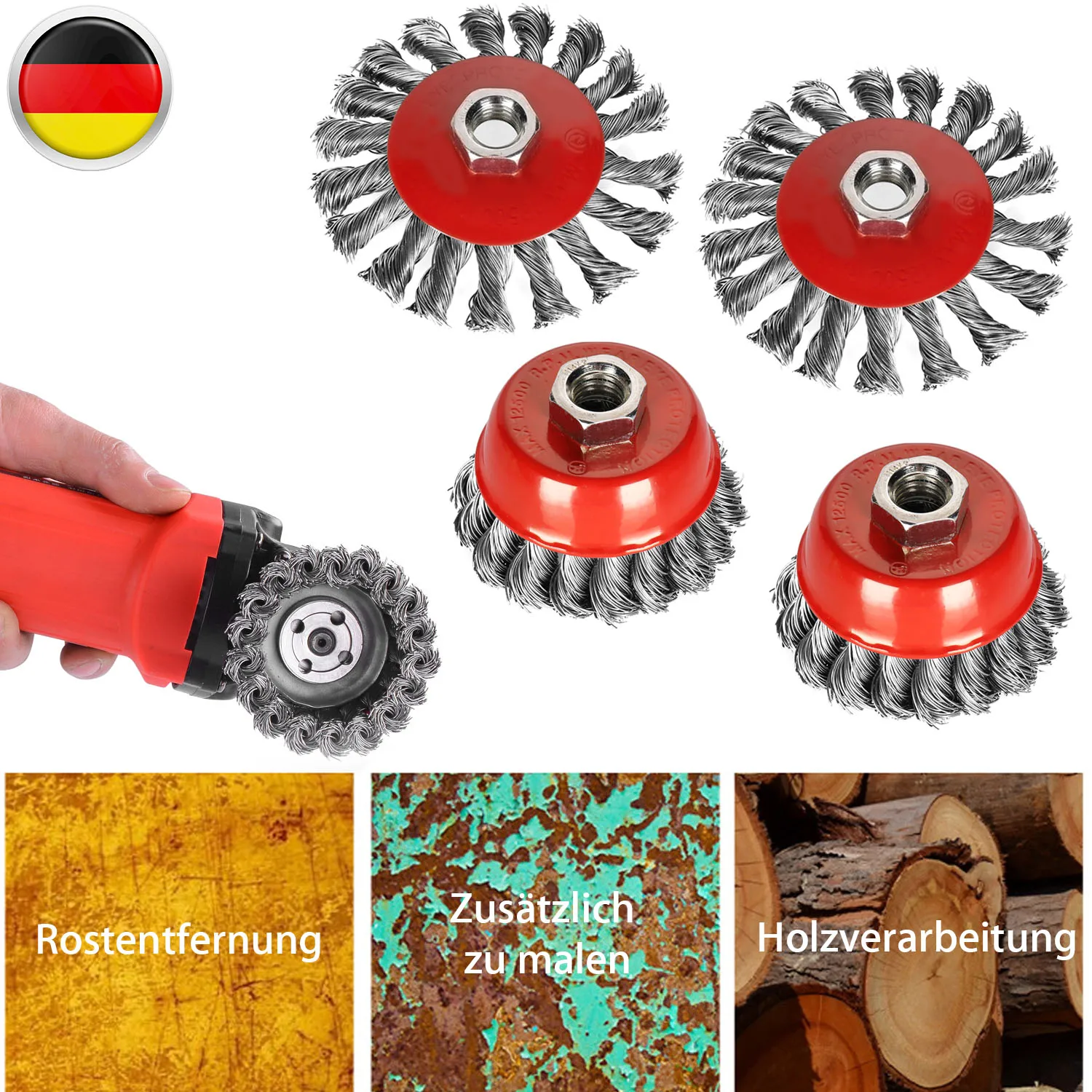 

Wire Cup Brush M14*2 Steel Brush Knot Wire Cup Brush For Angle Grinder Rust Removal Polishing Grinding Rotary Tool 100mm