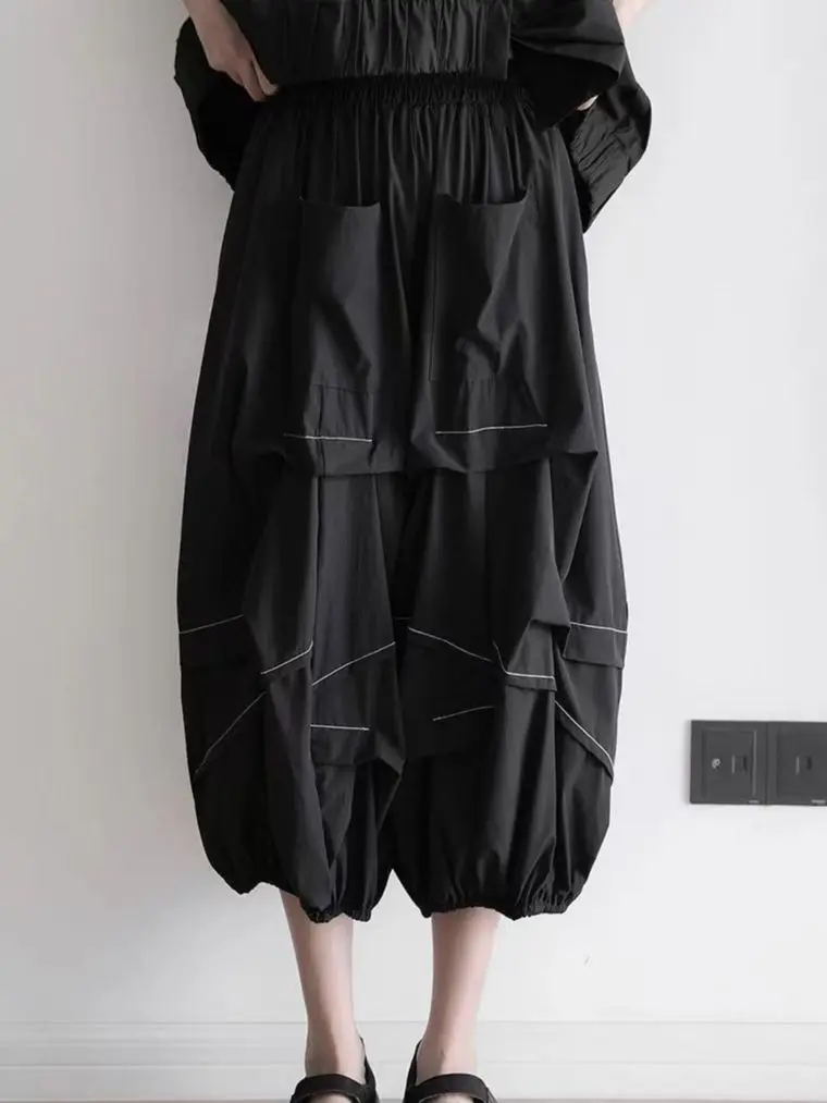 

Женские летние широкие брюки до середины икры