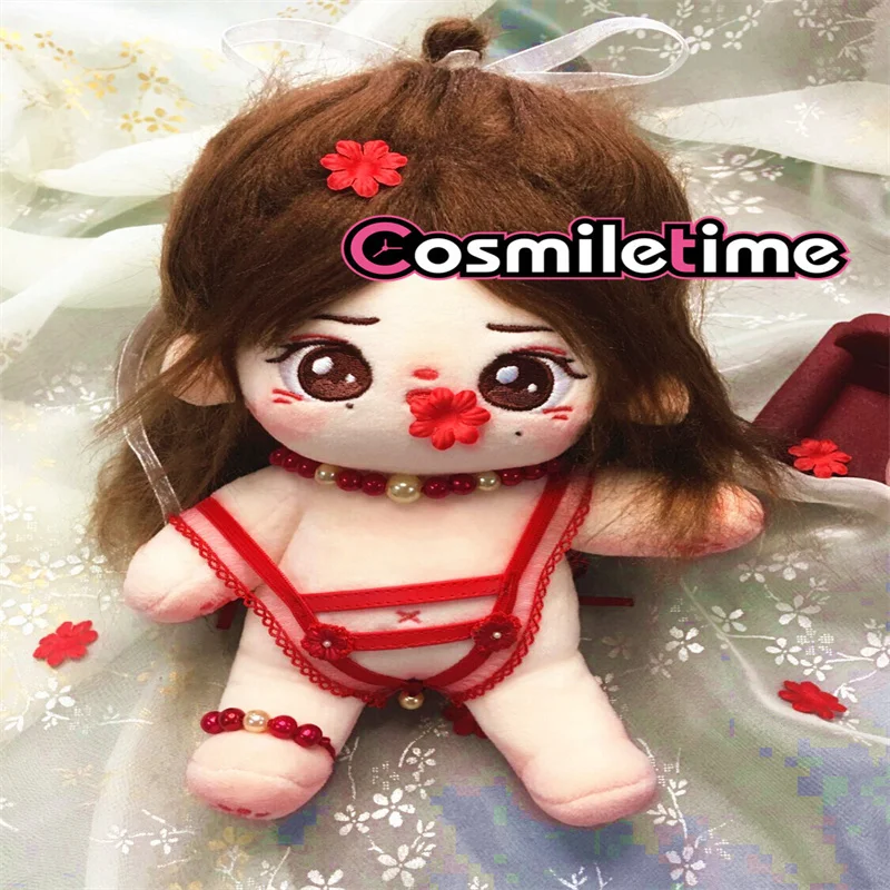 

Handmade Plush 20cm Doll Sexy Red Rose Lace Clothes Clothing Dress Up Cosplay Accessories Anime Figure Toy Xmas Gifts