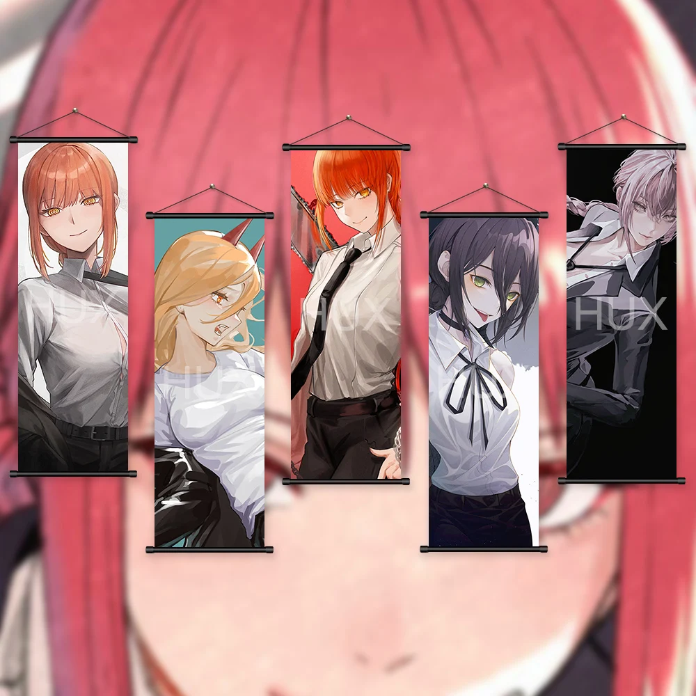 

Hot Anime Chainsaw Man Japan Anime Quality Art Painting Vintage Home Room Bar Cafe decorative Wall Background Hanging Painting