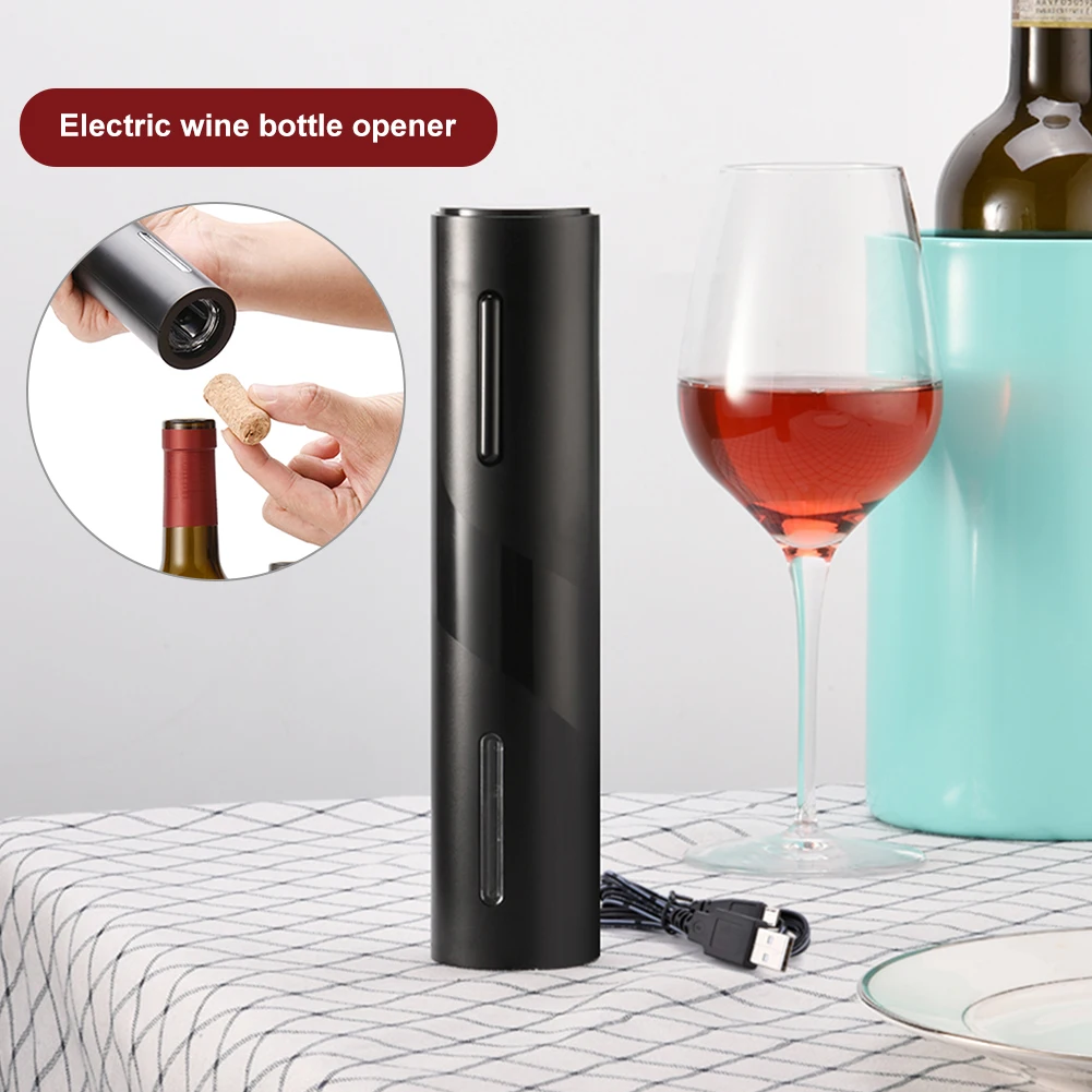 

Rechargeable Electric Wine Bottle Opener Foil Cutter Automatic Corkscrew Bottle Opener USB Charging for Kitchen Bar Can Opener