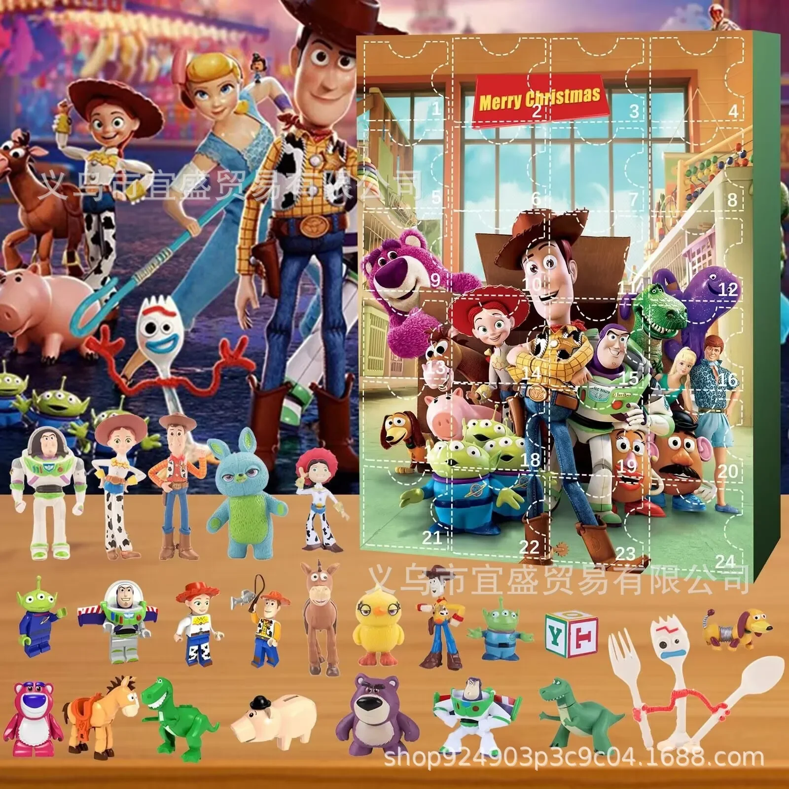 Disney Micky Toy Story Адвент-календарь Фигурки Игрушки Случайная коробка Модель Кукла