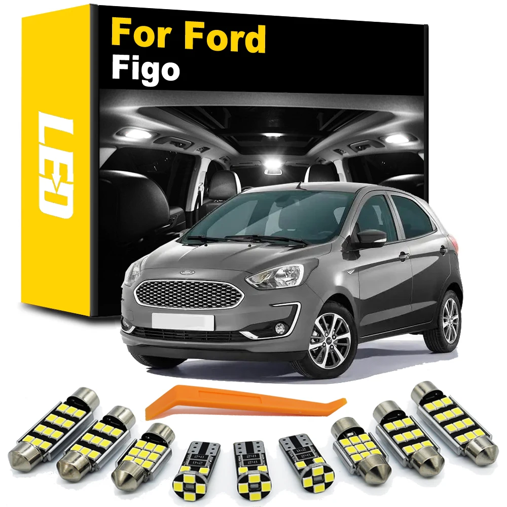 

9 шт. Canbus автомобильное светодиодсветодиодный Внутреннее освещение для Ford Figo 2018 2019 2020 2021 2022 купол для чтения багажника номерной знак Комплек...