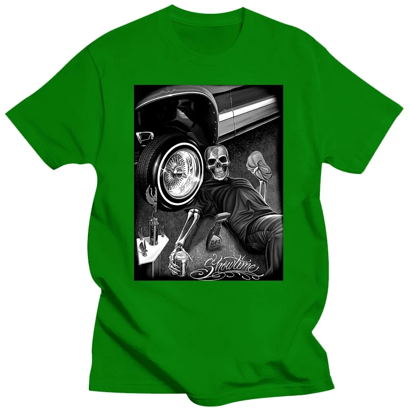 МУЖСКАЯ ФУТБОЛКА DAVID GONZALES DGA SHOWTIME SKELETON LOWRIDER TROPHIE BEER M-5XL