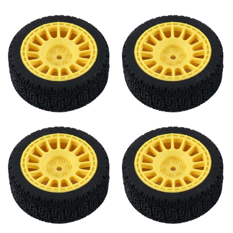 

68Mm 1/10 RC Racing Car Tyre Wheels For Tamiya TT01 TT02 TT02B XV01 TA06 PTG-2,Yellow