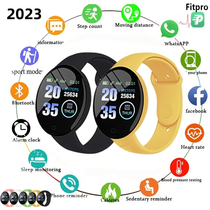 

2023 D18 Smart Watch Men Waterproof Smartwatch Women Kids Blood Pressure Monitor Fitness Tracker Watch Sport PK D13 116 119 D20