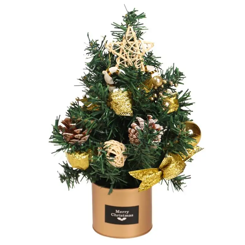 

Artificial Mini Christmas Trees 30cm/11.8inch Artificial Star Treetop Tin Box Decorations Ornaments Christmas Ornaments For