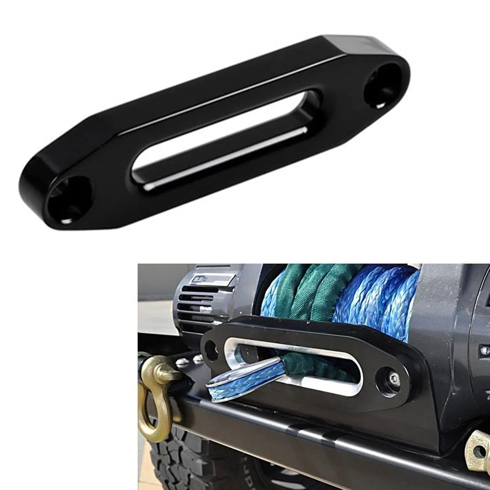 

125mm 4000lbs Alumimum Hawse Towing Cable Synthetic Winch Rope Cable Lead for Jeep SUV ATV UTV