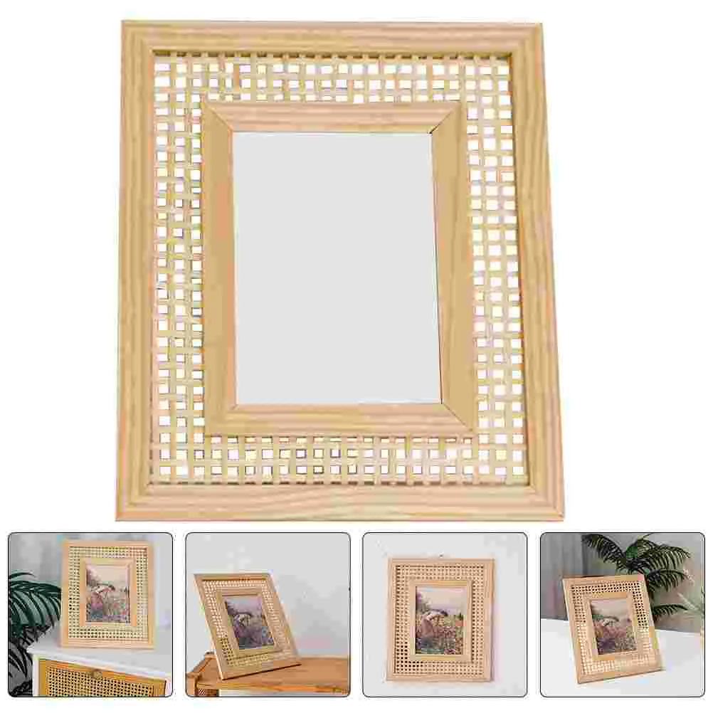 

Woven Picture Frame Unique Vintage Frames Photo Hanging Holder Solid Wood Household Baby
