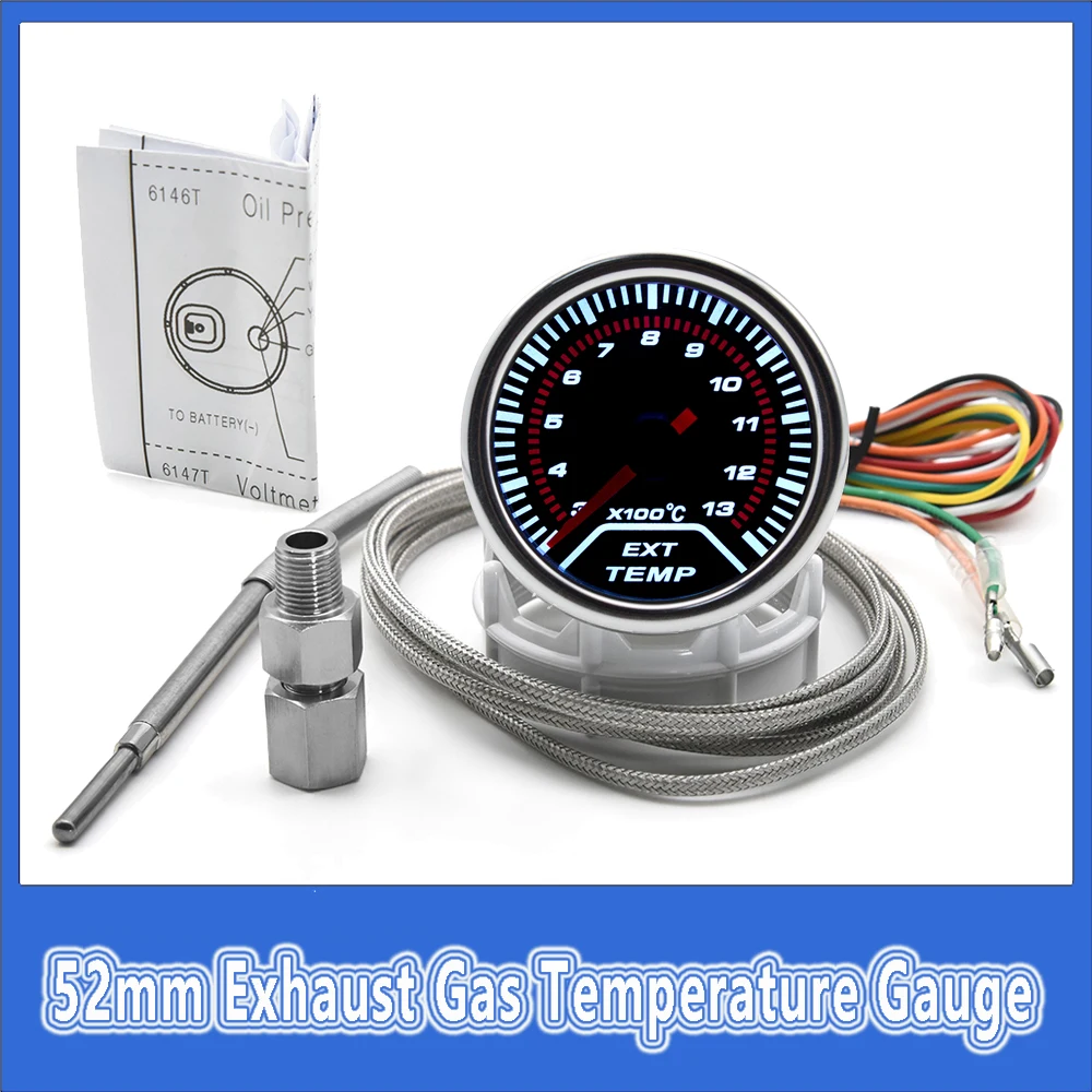 

52 Мм Указатель Температуры Выхлопных Газов, Стандартный Датчик EGT Для Автомобильных Гонок, 12 В