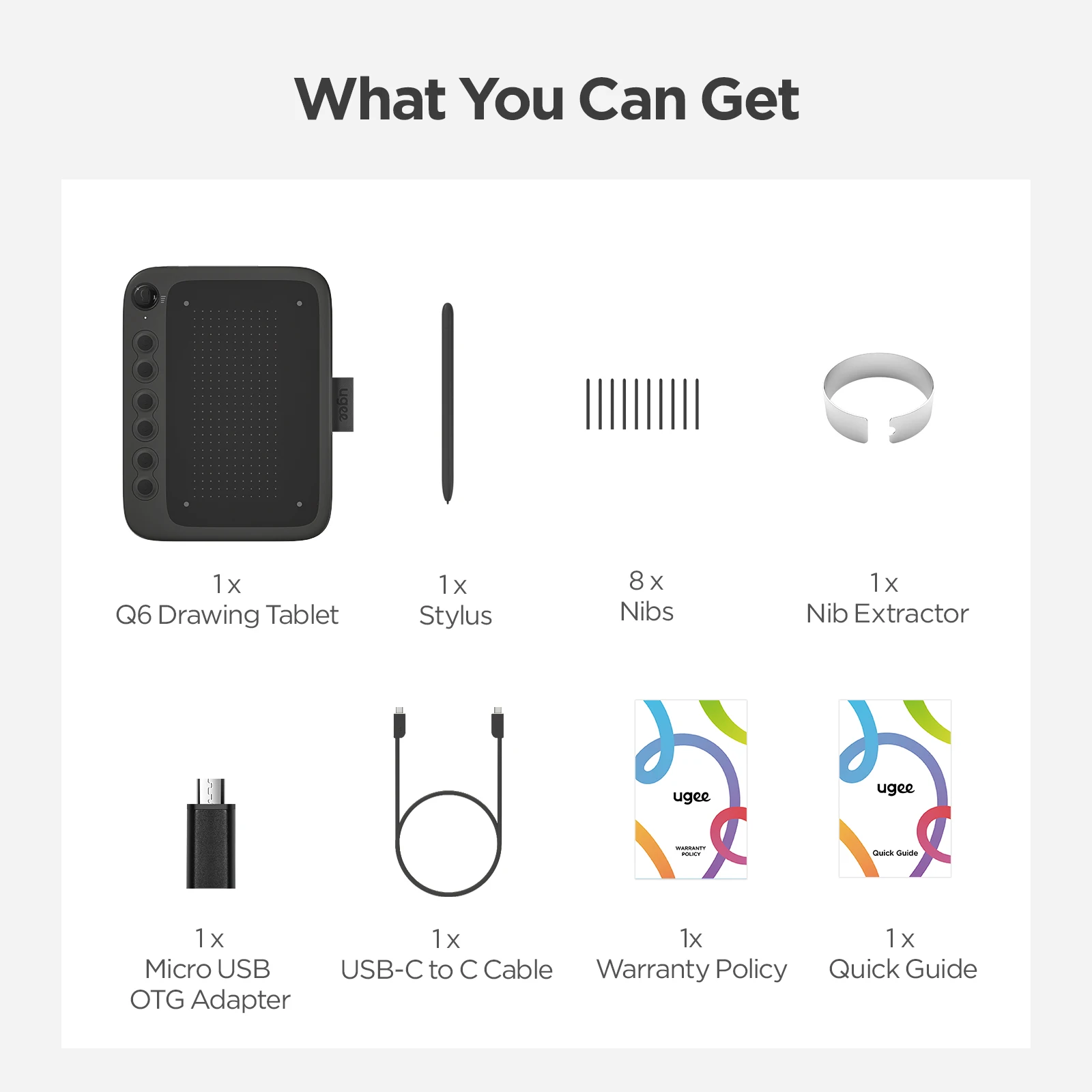 Графический планшет Ugee Q6 для детей устройство рисования 6 дюймов