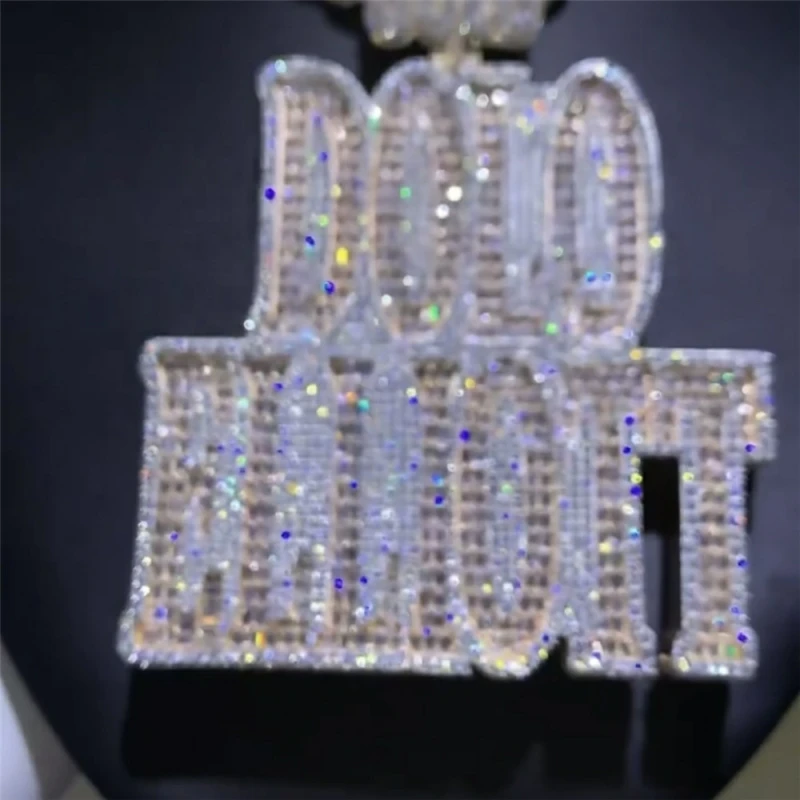 

OTIY Custom Iced Out Pendant 14k/18k Gold Plated Moissanite Pendant Hiphop 925 Sterling Silver Letter Necklace