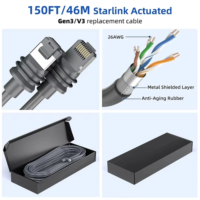 Кабель Starlink GEN3 V4 Mini Satellite Интернет-комплект Кабель V34 Версия Starlink 34 Аксессуары для Starlink Generation 34 Mini (art.: 3920cd324db0b) - 3920cd324db0b