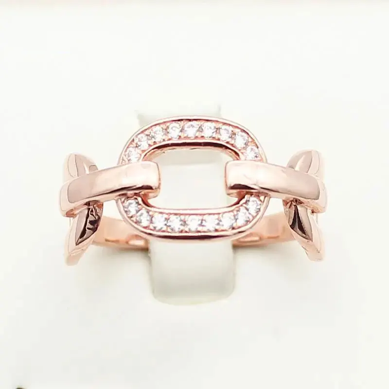 Женское кольцо из розового золота 585 пробы, с инкрустацией из розового золота 14 к