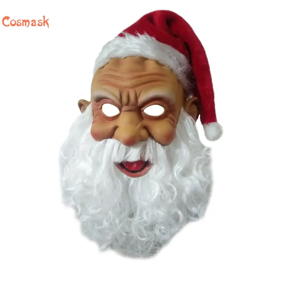 

Космаска Санта Клауса, парик, набор для бороды, плюшевая маска Санта Клауса, набор Латексных Масок Санта Клауса