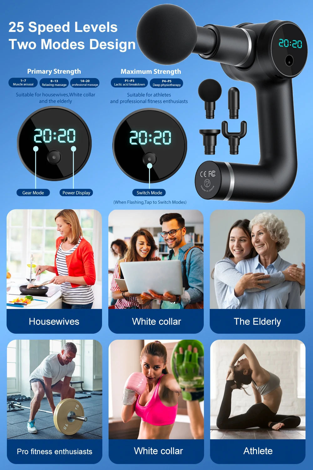 CO-HUAl электрический мини-инструмент для глубокого массажа мышц низкая цена