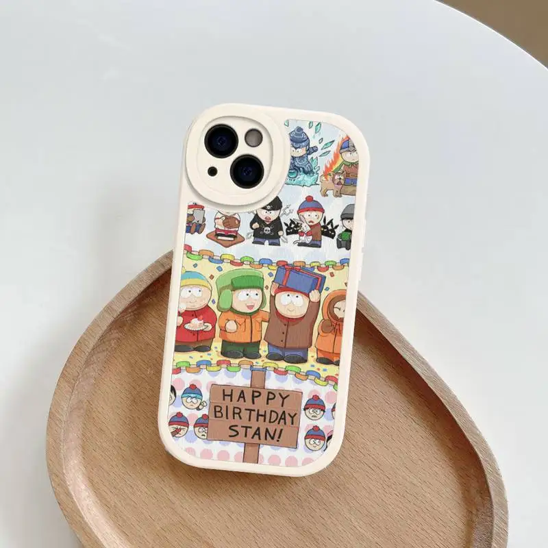 S-SOUTHS P-PARKS Phone Case Hard Leather For iPhone 14 13 12 Mini 11 14 Pro Max Xs X Xr 7 8 Plus