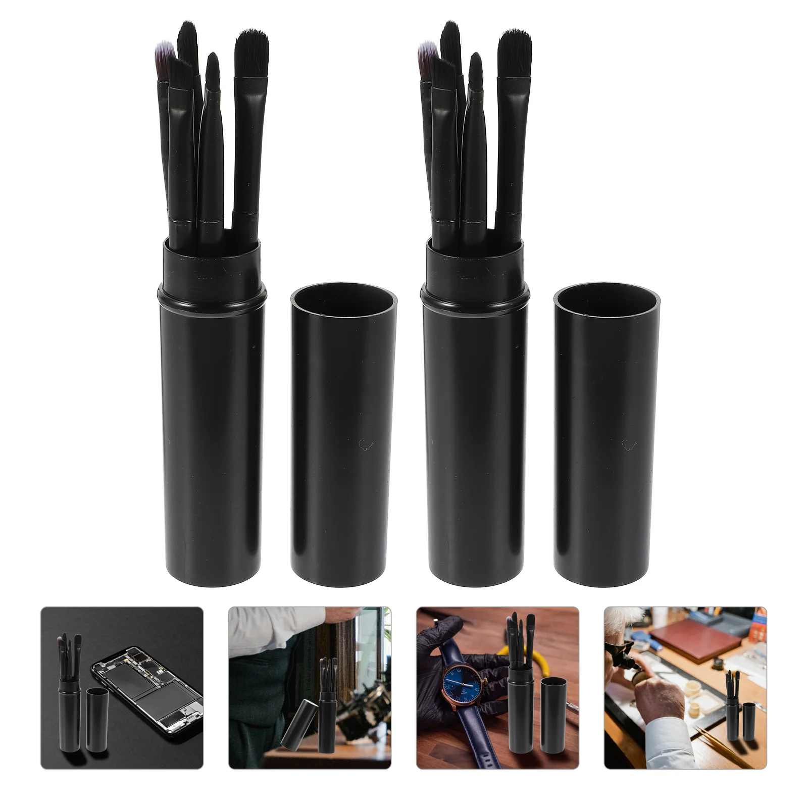 2 Sets Computer Parts Watch Movement Cleaning Brushes Keyboard Narrow Spaces Small Soft Disassemble